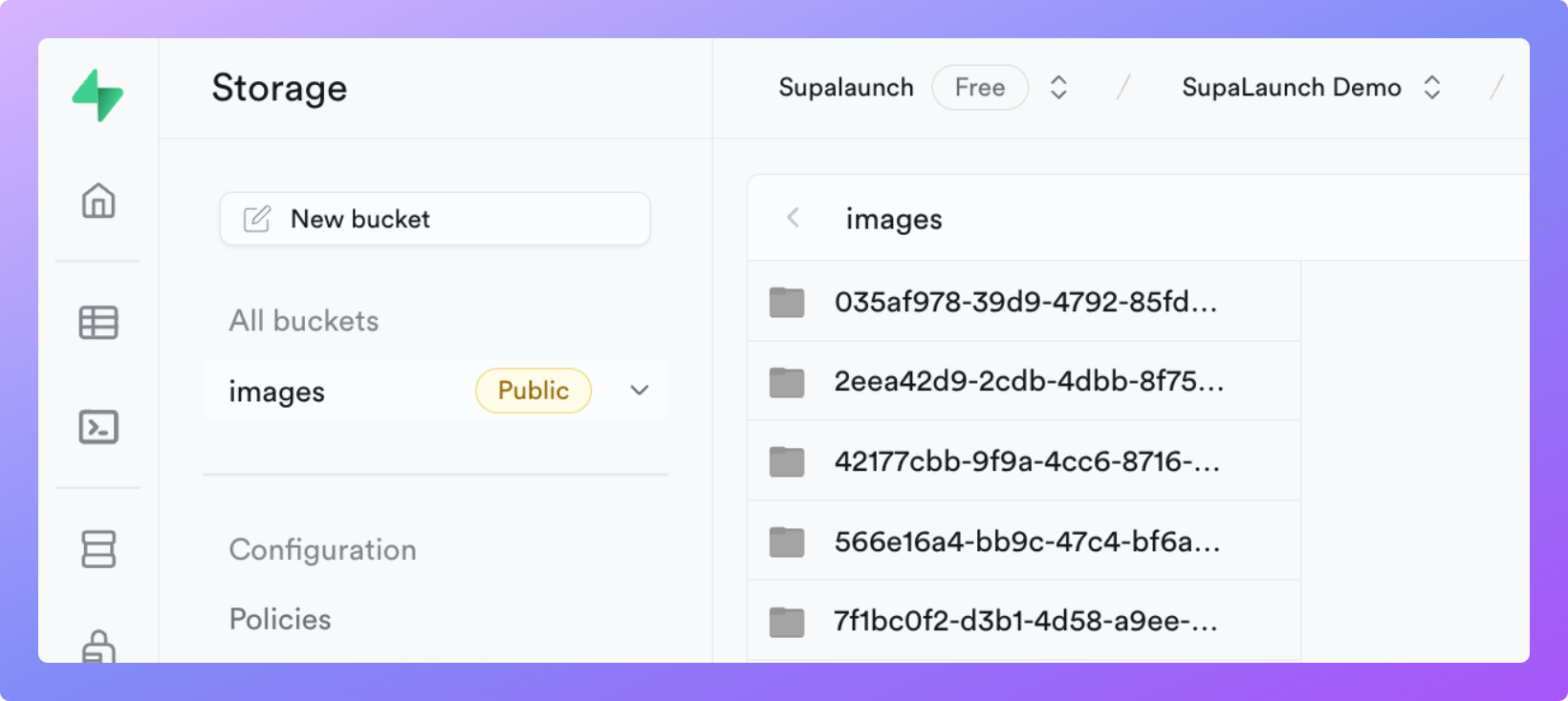 Supabase Storage Migrations Files